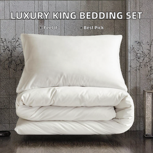 Juego de Ropa de Cama King Size, 100% Poliéster Tejido Ecológico, 200 Hilos, Diseño Sólido, Estilo Europeo y Americano, para Todas las Temporadas, Incluye Funda Nórdica - Product Image 2