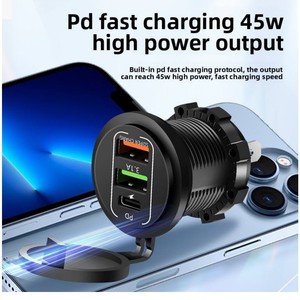 Accendisigari USB 12V-24V con Porta PD 3.0 e QC 3.0, <span class=keywords><strong>Presa</strong></span> USB Impermeabile per Auto <span class=keywords><strong>12</strong></span> <span class=keywords><strong>Volt</strong></span> - Product Image 5