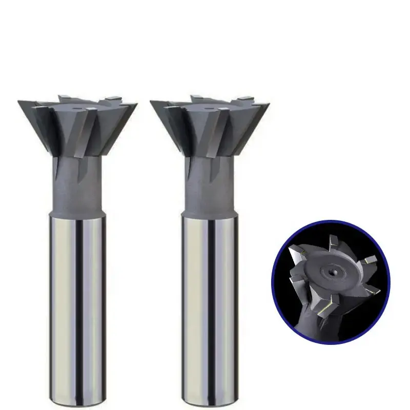 45 Degrees Dovetail Groove Milling 16MM 20MM Straight Shank Hard Alloy Milling Cutter Processing Copper Cast Iron Customizable