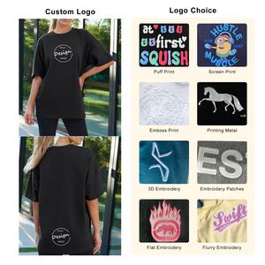 เสื้อยืดคอกลมทรงหลวมแบบแร็กแลน ผ้าคอตตอน 100% น้ำหนัก 230GSM พิมพ์ลายตามสั่ง สำหรับผู้หญิง - Product Image 3