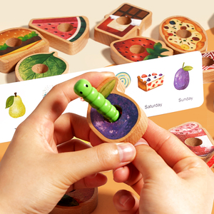 Juego de Enhebrar Cuentas Montessori <span class=keywords><strong>Caterpillar</strong></span>, Juguete Educativo para Niños para la Concentración y el Pensamiento Lógico, Venta al por Mayor - Product Image 2