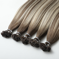 Extensions de cheveux naturels vierges européens doublement étirés à pointe K, invisibles, micro-nano, à pointe plate, en kératine italienne, balayage, mèches de cheveux humains