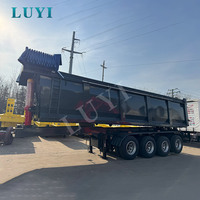 Semi-remorque benne Luyi 4 essieux personnalisable en acier noir en forme de U, capacité de charge 80t, pneus neufs 12R22.5 pour le transport de marchandises en vrac, Shandong