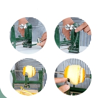 Éplucheur d'orange à manivelle, machine à éplucher les pommes, les pommes de terre et les kiwis, en acier inoxydable, gadgets de cuisine, facile à nettoyer, vert