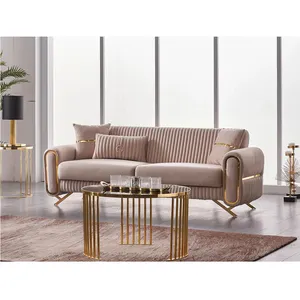 Set Sofa kulit sampel ruang tamu, Set Sofa furnitur ruang tamu 5 buah ruang keluarga