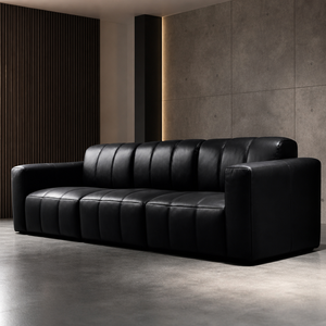 Divano Moderno di Lusso Italiano in Vera Pelle a Blocchi Segmentati con Molla Dorata e Struttura in <span class=keywords><strong>Legno</strong></span> <span class=keywords><strong>Massello</strong></span>, Set Divani da <span class=keywords><strong>Soggiorno</strong></span> a 3-4 Posti - Product Image 3