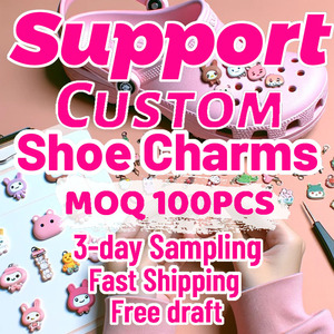 New Custom Designer PVC Shoe Charms Regular Clog Charm <strong>Button</strong> <strong>Decorations</strong> Rubber Acrylic Material For Bottom Personalisation - Product Image 6