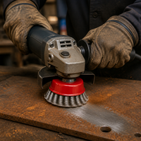 Brosse en fil d'acier noir torsadé à nœuds, robuste, pour le décapage de la rouille, le nettoyage, le polissage et l'ébavurage des métaux