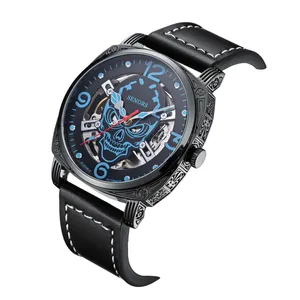 Hoge Kwaliteit Branded Mannen Automatische Mechanische Horloges Luxe Mannen Mechanische Lederen Horloge Voor Mannen