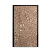 Porte de sécurité double à design unique, style italien, en aluminium, à battants inégaux, vente chaude auprès des fabricants chinois