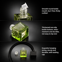 Flacon diffuseur carré 8ml multicolore pour voiture, en verre, avec bouchon noir, pour parfum et huiles essentielles, possibilité d'imprimer un logo.
