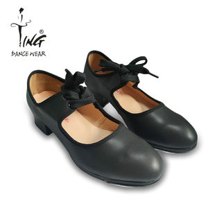 Chaussures de <span class=keywords><strong>claquettes</strong></span> à talon Ting, chaussures de danse <span class=keywords><strong>pour</strong></span> la performance, entraînement, chaussures de danse à semelle dure, chaussures de danse en cuir noir <span class=keywords><strong>pour</strong></span> femmes - Product Image 2