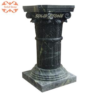 Tay chạm khắc rắn đá hình tròn trang trí màu xanh lá cây đá cẩm thạch hiên cột - Product Image 1