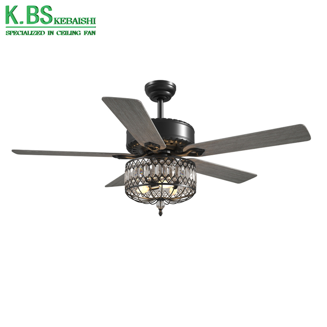 Chandelier Fan Modern Design Crystal 52 Inch 5 Blades Luxury Ceiling Fan With Light and Remote Control