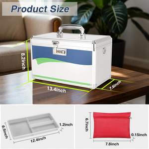 Estuche para Medicamentos de Aleación de Aluminio, Botiquín de Primeros Auxilios con Compartimentos Desmontables, a Prueba de Niños y con Privacidad para el Hogar, Viajes y Dormitorios - Product Image 2