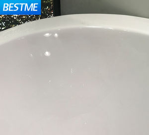 ทนทานรอบอ่างอาบน้ำขนาด1550มิลลิเมตรห้องน้ำพื้นผิวที่เป็นของแข็งอ่างอาบน้ำอิสระสีแดงอะคริลิวงกลมอ่างอาบน้ำ - Product Image 5