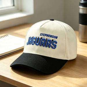 Casquette de baseball unisexe à 5 panneaux, bicolore, personnalisable, en coton de haute qualité, avec logo brodé exquis et visière incurvée - Product Image 4