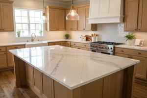 Grande dalle de quartz artificiel Vietnam Silver Wave – Plan de travail moderne pour cuisine et hôtel, design 3D, épaisseur 20 mm - Product Image 3