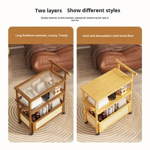 Chariot et support <span class=keywords><strong>à</strong></span> collation <span class=keywords><strong>à</strong></span> <span class=keywords><strong>roulettes</strong></span> de style antique moderne et durable Petite armoire de salon pour meubles de maison pour canapé et lit - Product Image 3