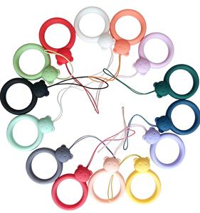 Little <b>Bear</b> Liquid Silicone Ring Hanging Rope <b>Cute</b> Finger Ring Pendant USB Disk Hanging Rope Short Liquid Phone Hanging Rope - Product Image 1