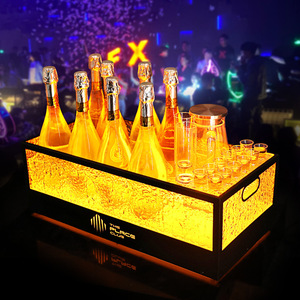 Led Illuminated Ice Bucket Rectangle Plastic Party Beer <b>Rack</b> KTV <b>Bar</b> Beverage Tub - Product Image 2