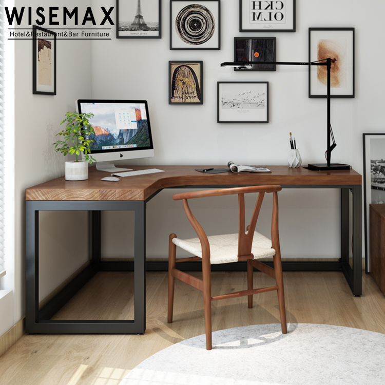 Скандинавский современный деревянный верстак угловой стол для дома L-образный компьютерный стол для учебы использованные промышленные Верстаки