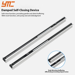 ชุดฮาร์ดแวร์ประตูบานเลื่อนแบบไร้เสียงที่มองไม่เห็นระบบติดตามประตูผีอลูมิเนียมอัลลอยด์สำหรับห้องนอนและตู้เสื้อผ้าที่ทันสมัย - Product Image 3