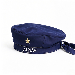 Béret Marin pour Femme Brodé d'une Étoile, Casquette Marine Vintage à Nœud Latéral, Casquette Plate Nautique pour Tenue Décontractée Urbaine - Product Image 3