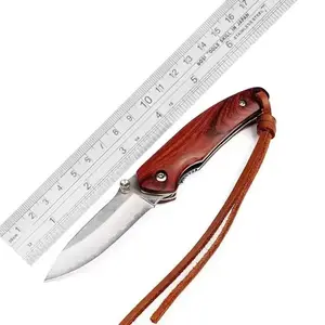 미니 포켓 도구 키트 나무 손잡이 다마스커스 마이크로 휴대용 나이프