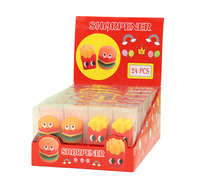 Taille-crayon créatif en forme d'animal, type hamburger et frites, portable pour étudiants, en PVC souple, personnalisable, pour l'école primaire, usage sur le bureau, école, bureau