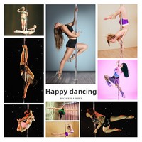 ZJFIT Barre de pole dance en métal pour femmes, utilisation à domicile, équipement de studio de danse portable, hauteur réglable, rotative et mobile
