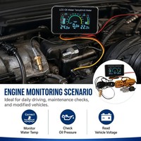 3-in-1 Auto Car LCD Meter Digital Oil Pressure Voltage Water Temperature Gauge Universal Instrument 9-36V for Car/Truck/SUV/RV