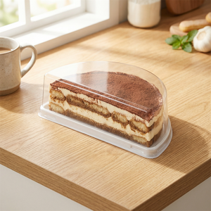 Boîtes d'emballage en plastique PET recyclables en forme de lune pour pâtisseries, demi-<span class=keywords><strong>cercle</strong></span>, pour gâteaux mousse, boîte en plastique pour emballage de pâtisseries - Product Image 1