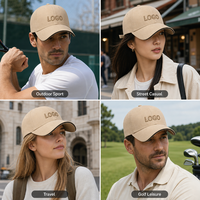 Op maat gemaakte logo klassieke kaki katoenen twill baseballcap 6 panelen verstelbaar geborduurd unisex pet groothandel OEM lage minimale bestelhoeveelheid