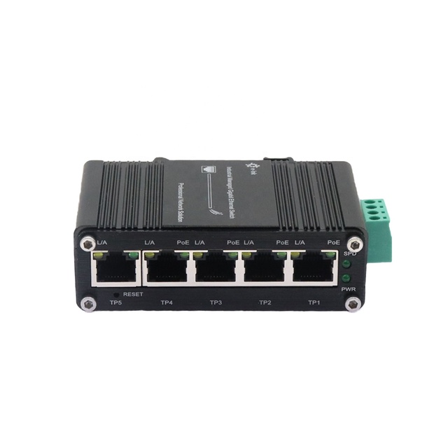 OEM Industrial Managed Switch Supports IEEE 802.3at PoE+ up to 30W Per Port with Wide Voltage Input 12-48VDC Fiber Switch