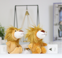 Mini lion en peluche à suspendre, faible MOQ, directement de l'usine, NOUVEAU, mignon, doux, en coton PP, porte-clés personnalisé, 15 cm, pas cher