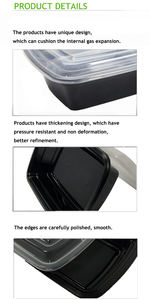 Одноразовый пластиковый контейнер для пищевых продуктов из полипропилена с герметичной крышкой, для микроволновой печи, безопасная для мытья посуды, чтобы вынести еду, приготовление еды в ресторане - Product Image 5