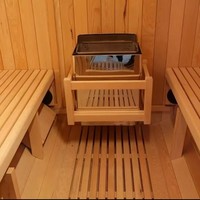 Sauna Kayu Solid Berkualitas Tinggi Desain Khusus untuk Penggunaan Luar Ruangan Sauna Uap Tradisional untuk 4 Orang dengan Pemanas Listrik