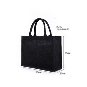 Custom Personalized Bridesmaid Gift <strong>Bags</strong> Women <strong>Mums</strong> Beach Burlap Tote Black Jute <strong>Bags</strong> - Product Image 2