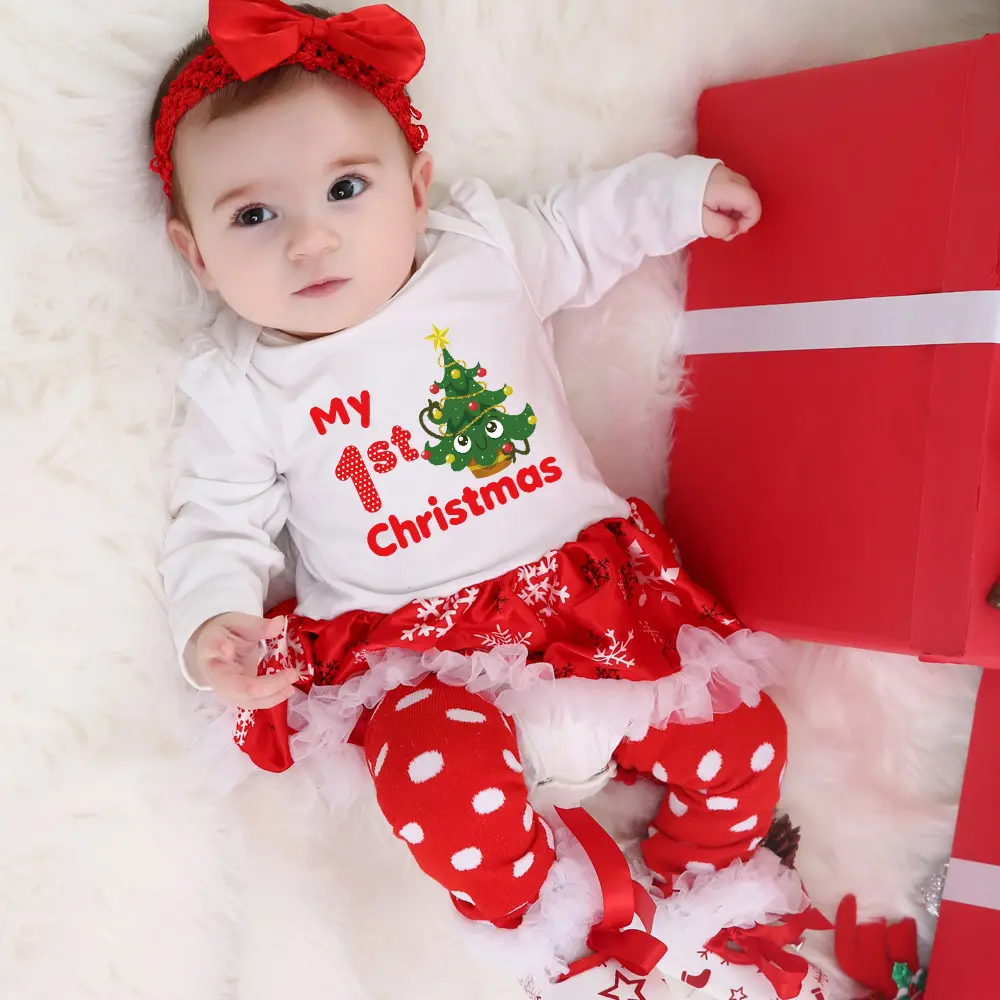 Children autumn and winter models Christmas infant clothing baby girl long-sleeved romper dress cartoon romper suit new
