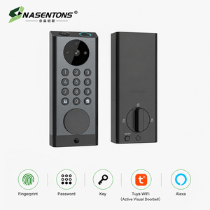 Cerradura Inteligente para Puerta con Video Alexa, WiFi, Huella Dactilar, Contraseña, Llave, Desbloqueo, Cámara, <span class=keywords><strong>Timbre</strong></span>, Control Remoto por Aplicación, Compatible - Product Image 1
