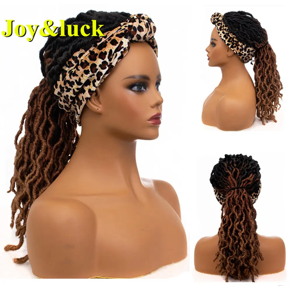 Ombre kahverengi örgülü kafa bandı peruk kadınlar için toptan fiyat afrika <span class=keywords><strong>uzun</strong></span> örgü Hairband kafa bandı peruk sentetik saç peruk