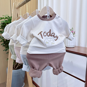 ชุดแยกชิ้นสำหรับเด็ก<span class=keywords><strong>ทารก</strong></span> กางเกงนอนผ้าฝ้ายอุ่นเอวสูงป้องกันหน้าท้องสำหรับฤดูใบไม้ร่วง/ฤดูหนาว - Product Image 2