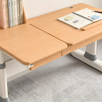 Bureau ergonomique en bois pour enfants avec étagère, tiroir et panneau perforé, réglable en hauteur, écologique, table d'étude moderne pour garçons et filles, pour la maison et le salon