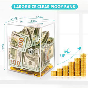 Alcancías que se pueden abrir personalizadas, hucha de ahorro transparente, hucha acrílica <span class=keywords><strong>con</strong></span> cerradura para adultos, regalo para niños - Product Image 6