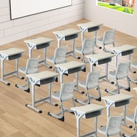Bureau et chaise d'école modernes en métal, mobilier de classe pour élèves du primaire, bureau et chaise d'élève