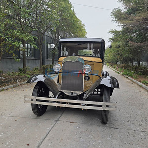Voiture électrique vintage de style rétro avec 2 à 5 sièges, batterie pour zones touristiques, voiture classique jaune et noire rétro - Product Image 3