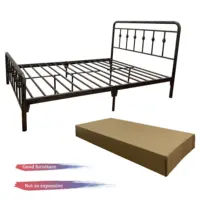 침실 가구 블랙 현대 작은 볼륨 금속 침대 더블 싱글 모든 철 침대 디자인 스틸 침대
