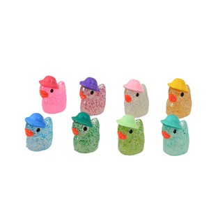 Figura 3D de Pato Pequeño Brillante de Resina con Sombrero, Accesorios de Joyería DIY, Unisex, Edad 5-7 Años, Verano 2024, Origen Yiwu - Product Image 1