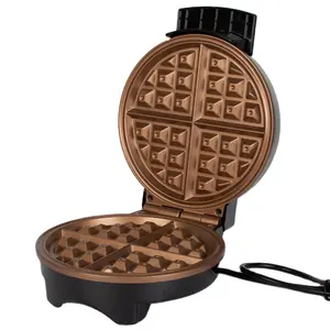Anbolife Electric Waffle Maker With Option Donut Plates Cooper/Ceramic Coating Sandwich Press Bread Toaster Waffle Machine